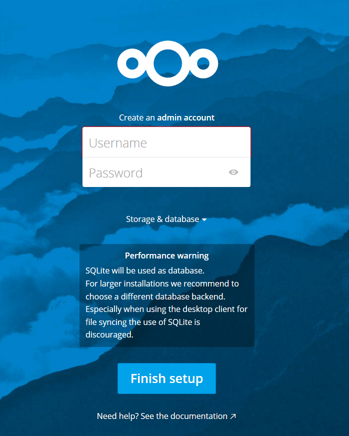 Nextcloud Set Up Admin