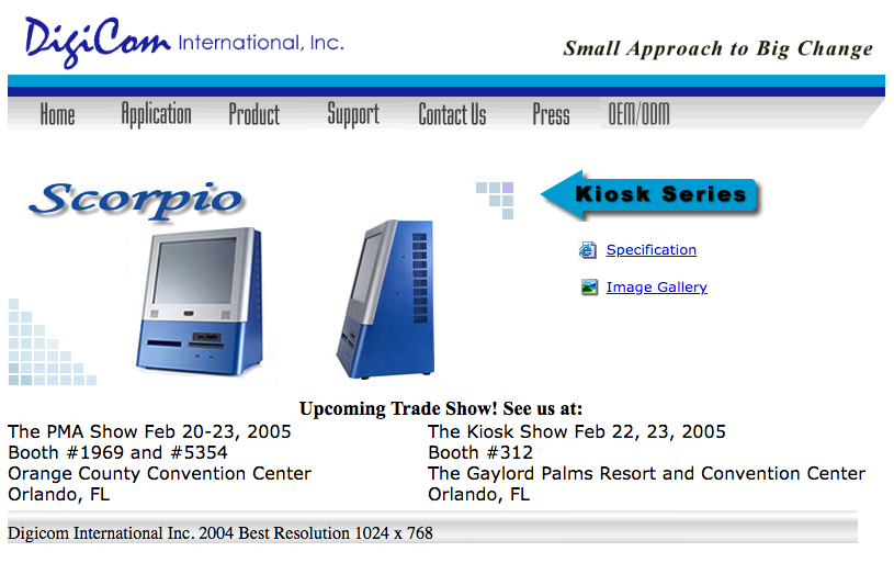 Digicom International Inc. Front Page 2004